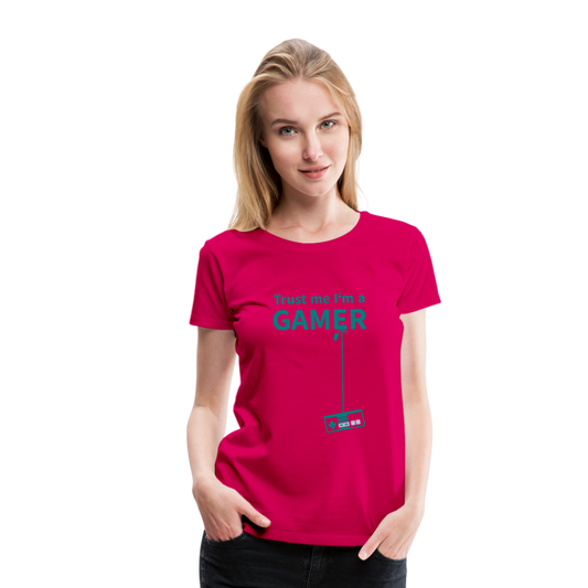 Camiseta premium mujer"Gamer 3" - dark pink