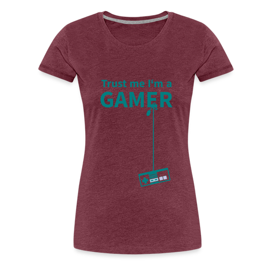 Camiseta premium mujer"Gamer 3" - heather burgundy