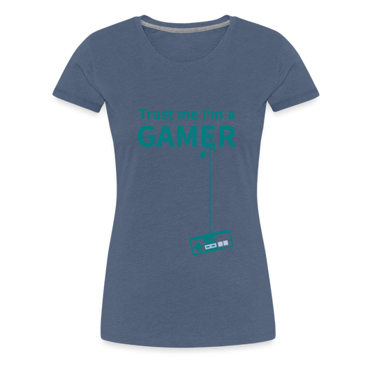 Camiseta premium mujer"Gamer 3" - heather blue