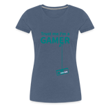 Camiseta premium mujer"Gamer 3" - heather blue