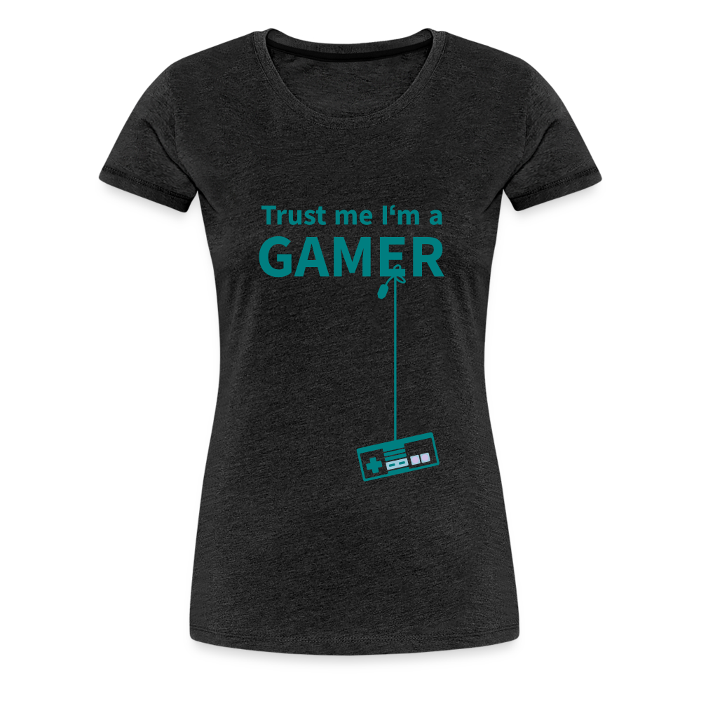Camiseta premium mujer"Gamer 3" - charcoal grey