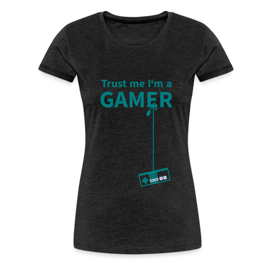 Camiseta premium mujer"Gamer 3" - charcoal grey