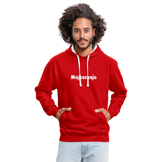 Sudadera con capucha en contraste"Vintage iron" - red/white