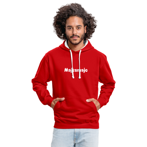 Sudadera con capucha en contraste"Vintage iron" - red/white