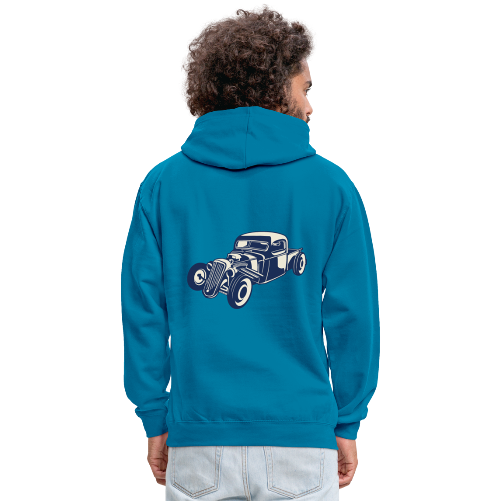 Sudadera con capucha en contraste"Vintage iron" - peacock blue/heather grey