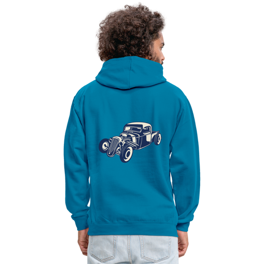 Sudadera con capucha en contraste"Vintage iron" - peacock blue/heather grey