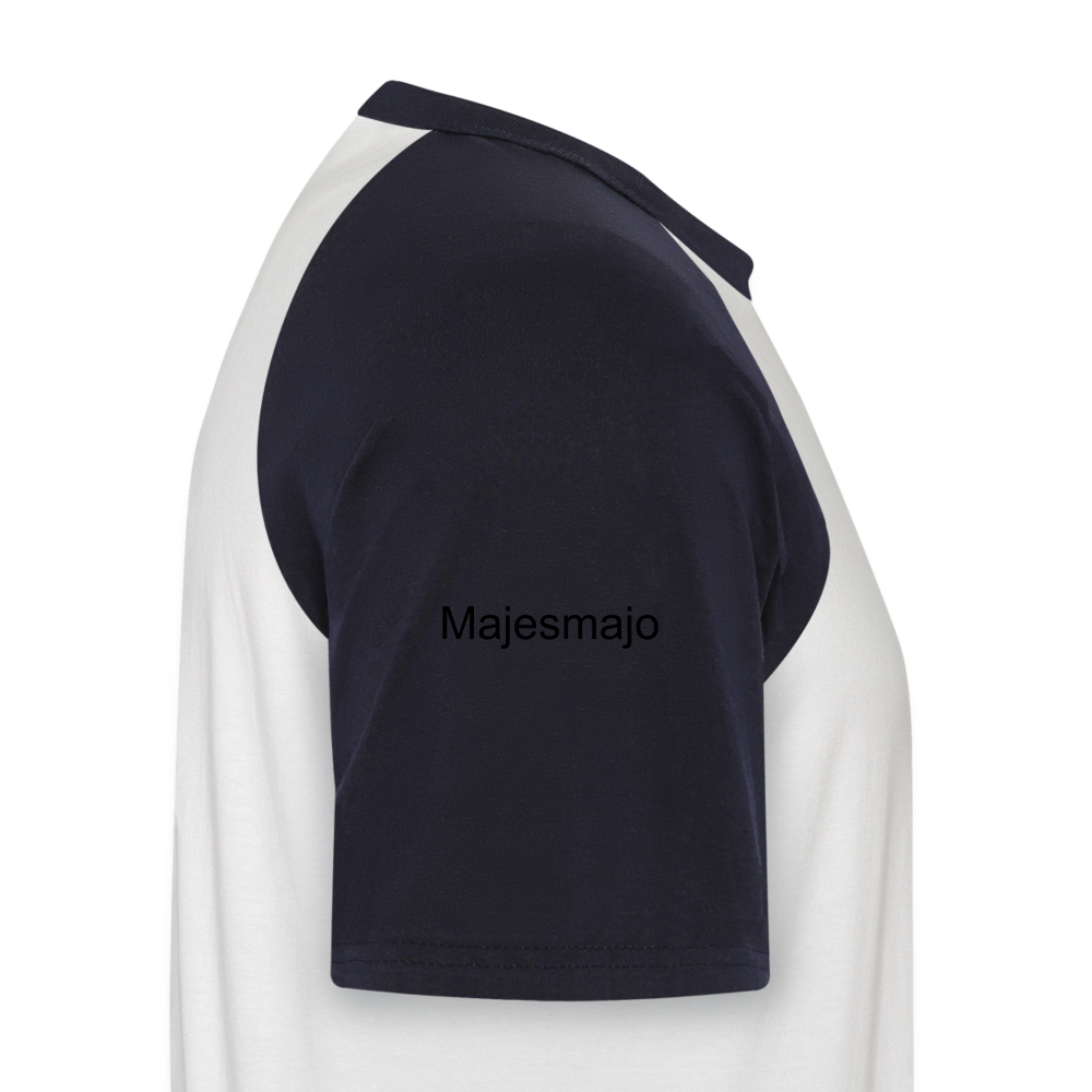 Camiseta béisbol manga corta hombre"Motocross Guy" - white/navy