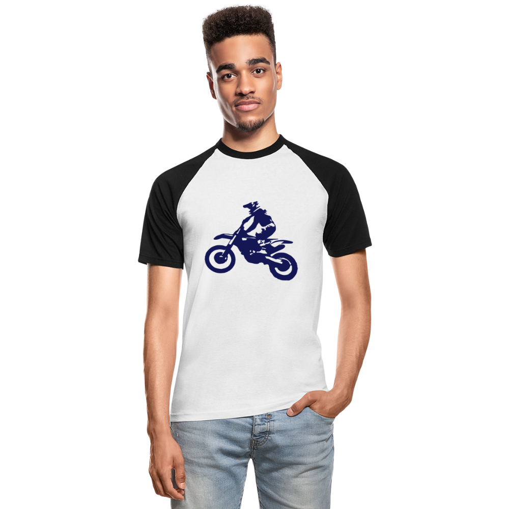Camiseta béisbol manga corta hombre"Motocross Guy" - white/black