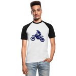 Camiseta béisbol manga corta hombre"Motocross Guy" - white/black