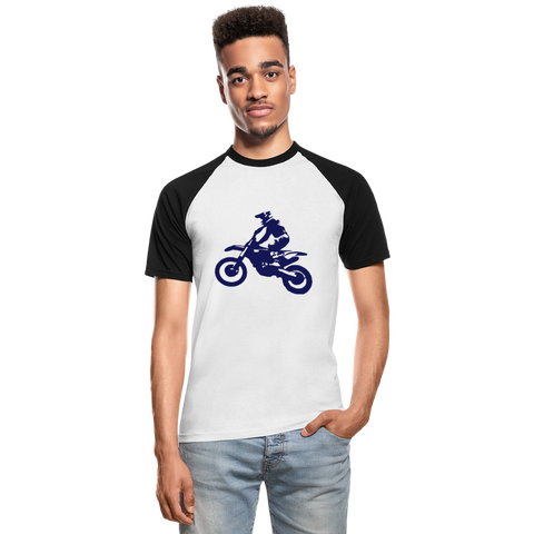 Camiseta béisbol manga corta hombre"Motocross Guy" - white/black