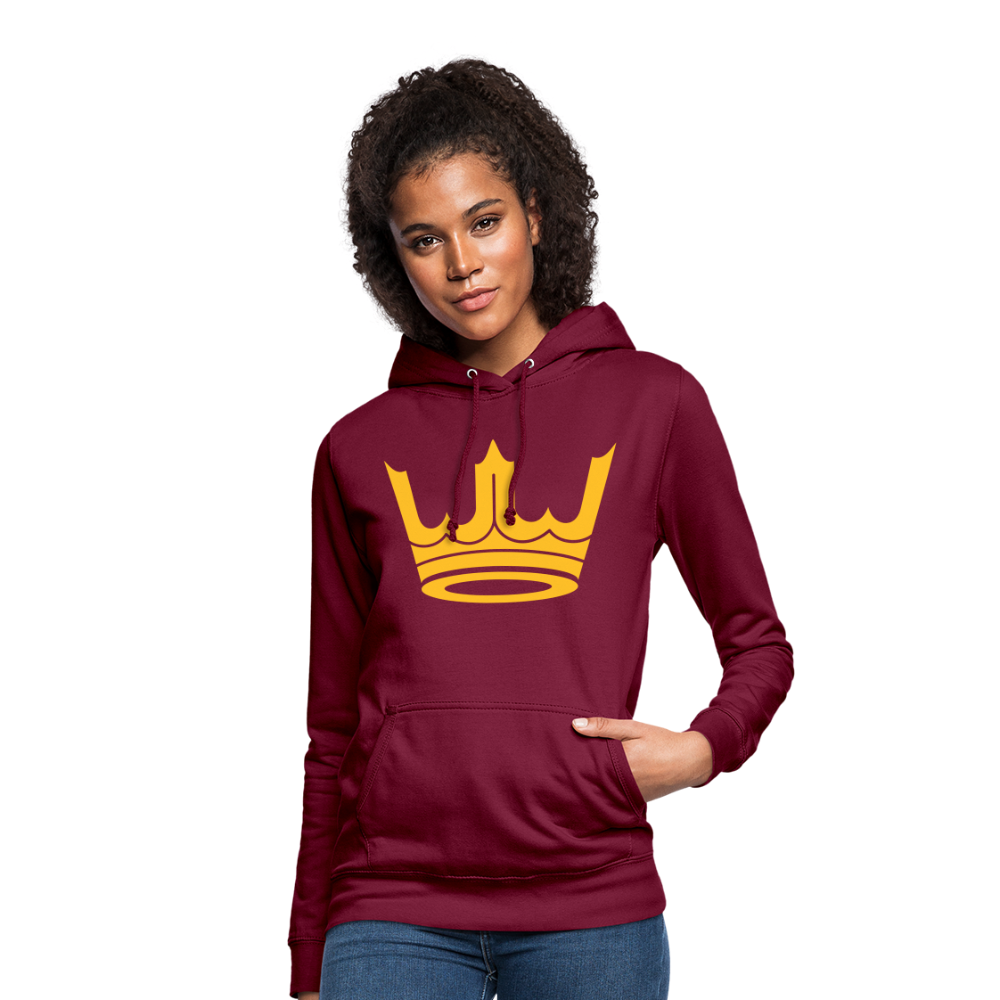 Sudadera con capucha para mujer"Crown MJM" - bordeaux
