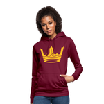 Sudadera con capucha para mujer"Crown MJM" - bordeaux