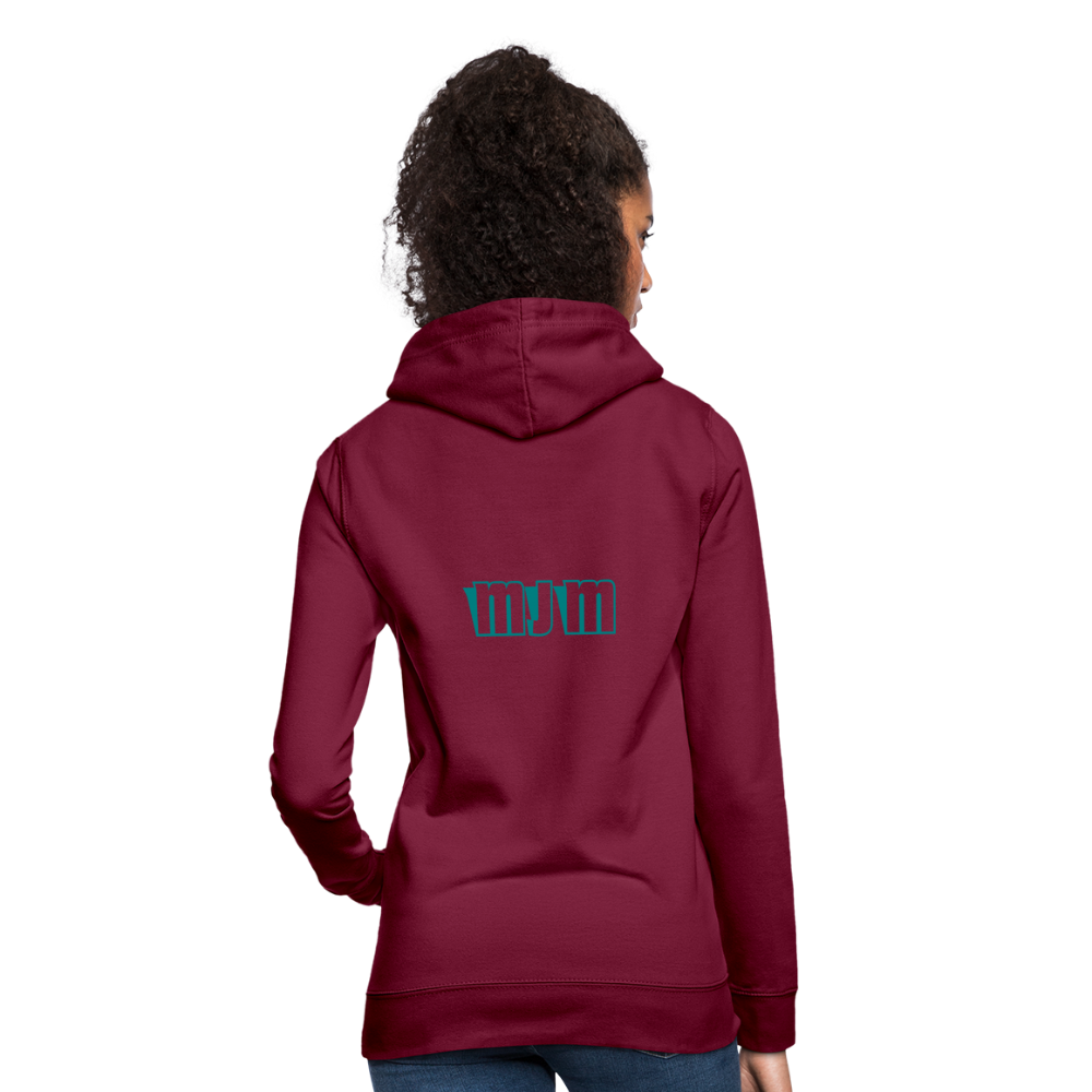 Sudadera con capucha para mujer"Crown MJM" - bordeaux