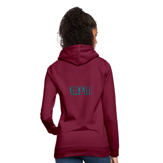 Sudadera con capucha para mujer"Crown MJM" - bordeaux