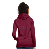 Sudadera con capucha para mujer"Crown MJM" - bordeaux