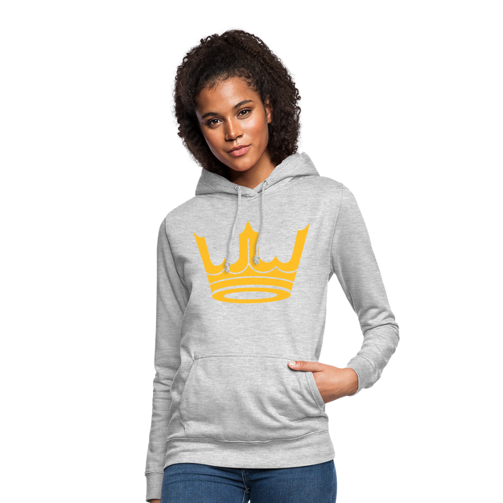Sudadera con capucha para mujer"Crown MJM" - light heather grey