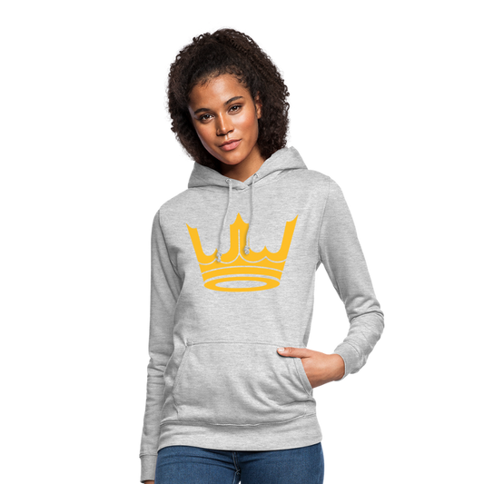 Sudadera con capucha para mujer"Crown MJM" - light heather grey