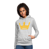 Sudadera con capucha para mujer"Crown MJM" - light heather grey