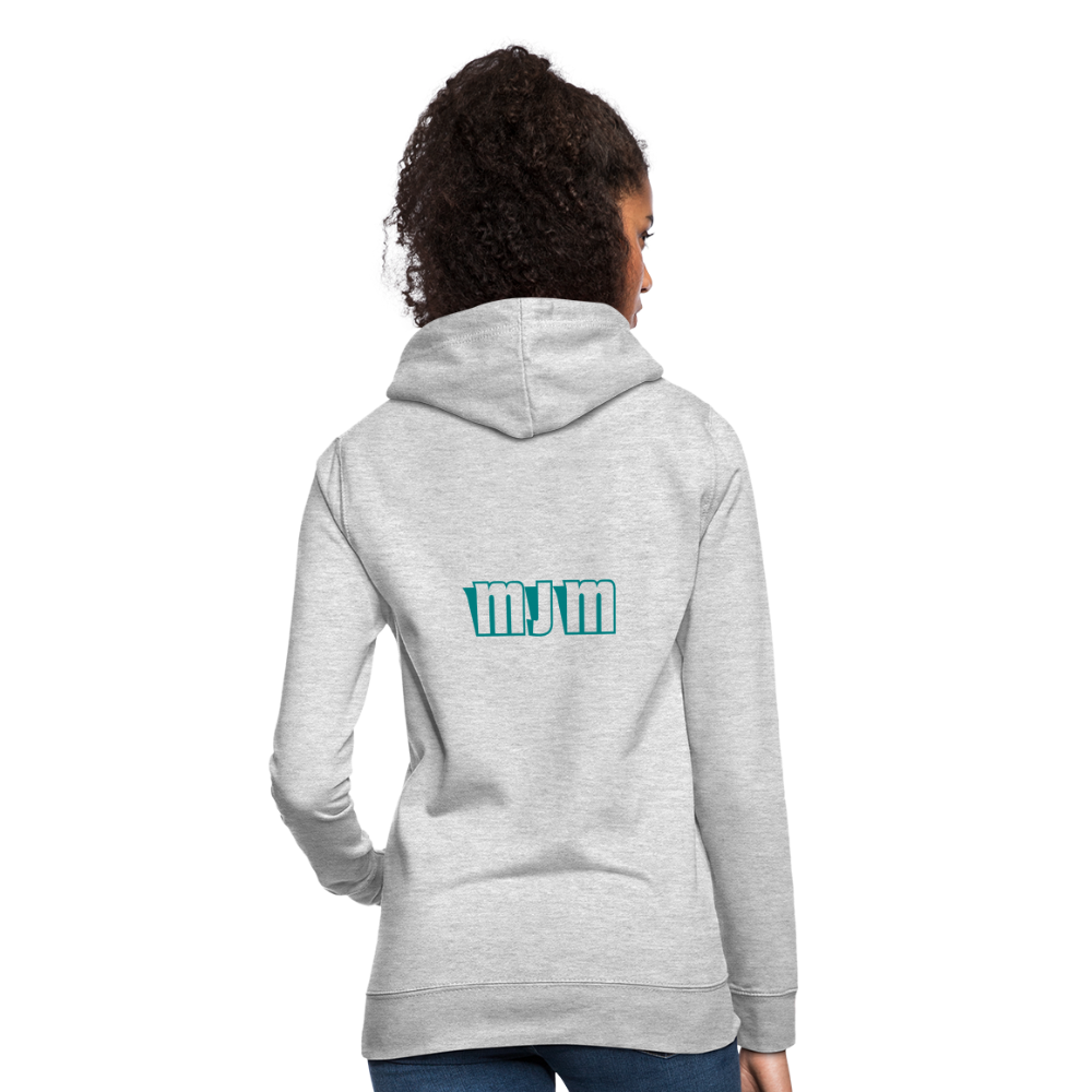 Sudadera con capucha para mujer"Crown MJM" - light heather grey