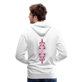 Sudadera con capucha premium para hombre"ornament" - white