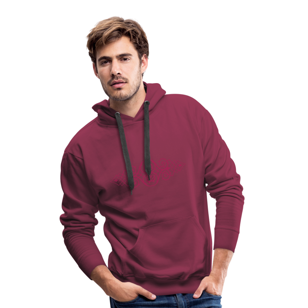 Sudadera con capucha premium para hombre"ornament" - bordeaux