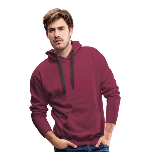 Sudadera con capucha premium para hombre"ornament" - bordeaux