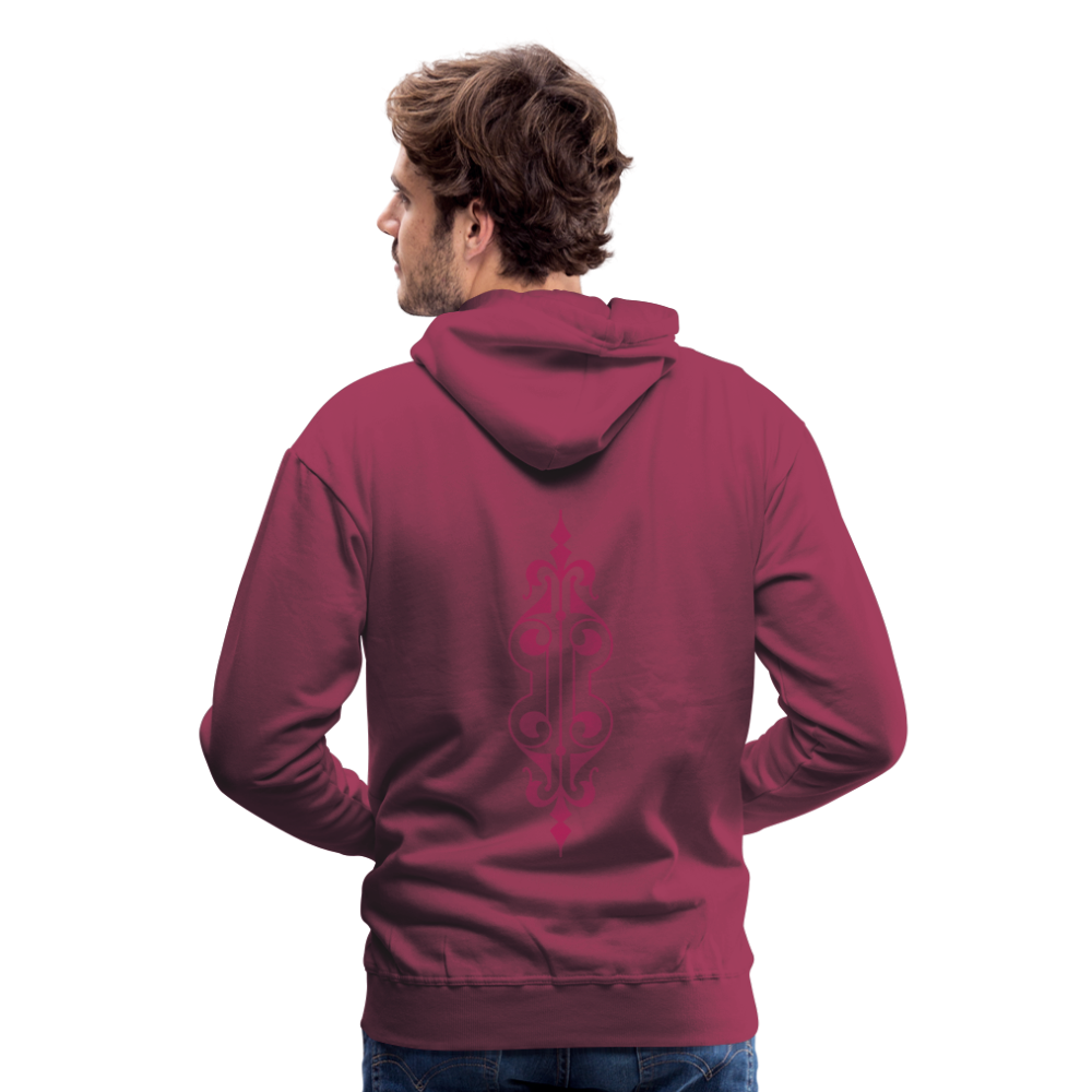 Sudadera con capucha premium para hombre"ornament" - bordeaux