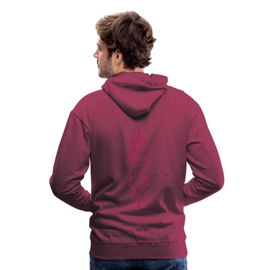 Sudadera con capucha premium para hombre"ornament" - bordeaux