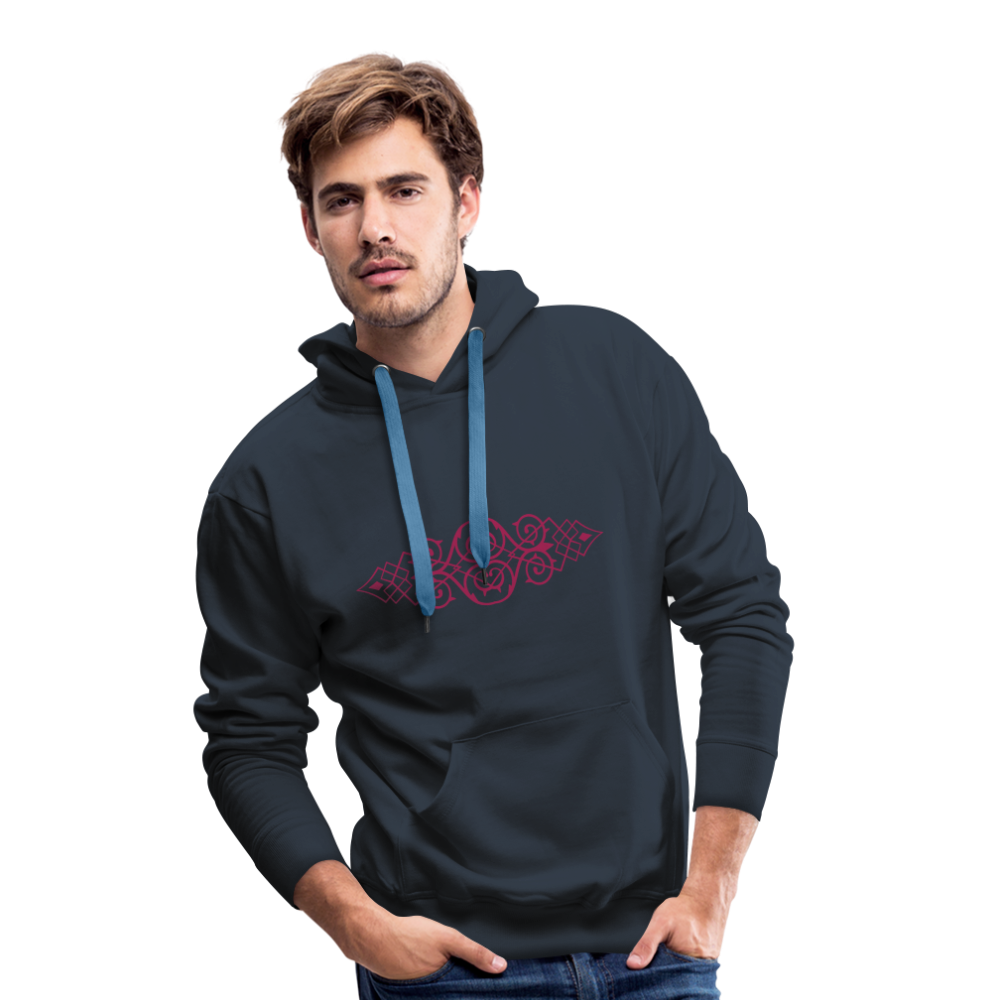 Sudadera con capucha premium para hombre"ornament" - navy