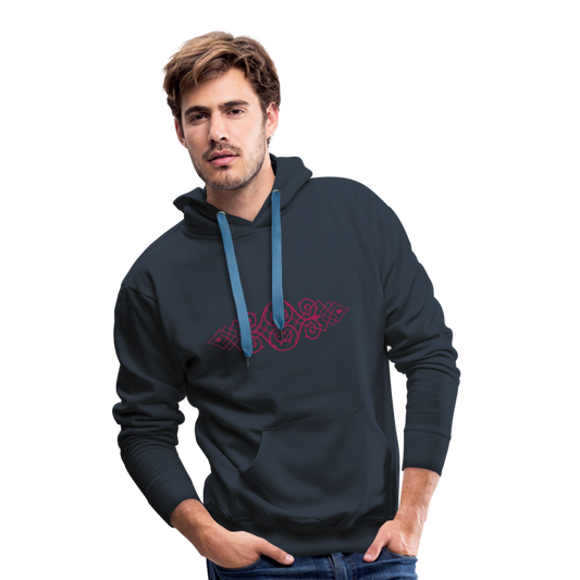 Sudadera con capucha premium para hombre"ornament" - navy