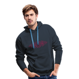 Sudadera con capucha premium para hombre"ornament" - navy