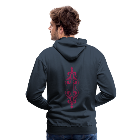 Sudadera con capucha premium para hombre"ornament" - navy