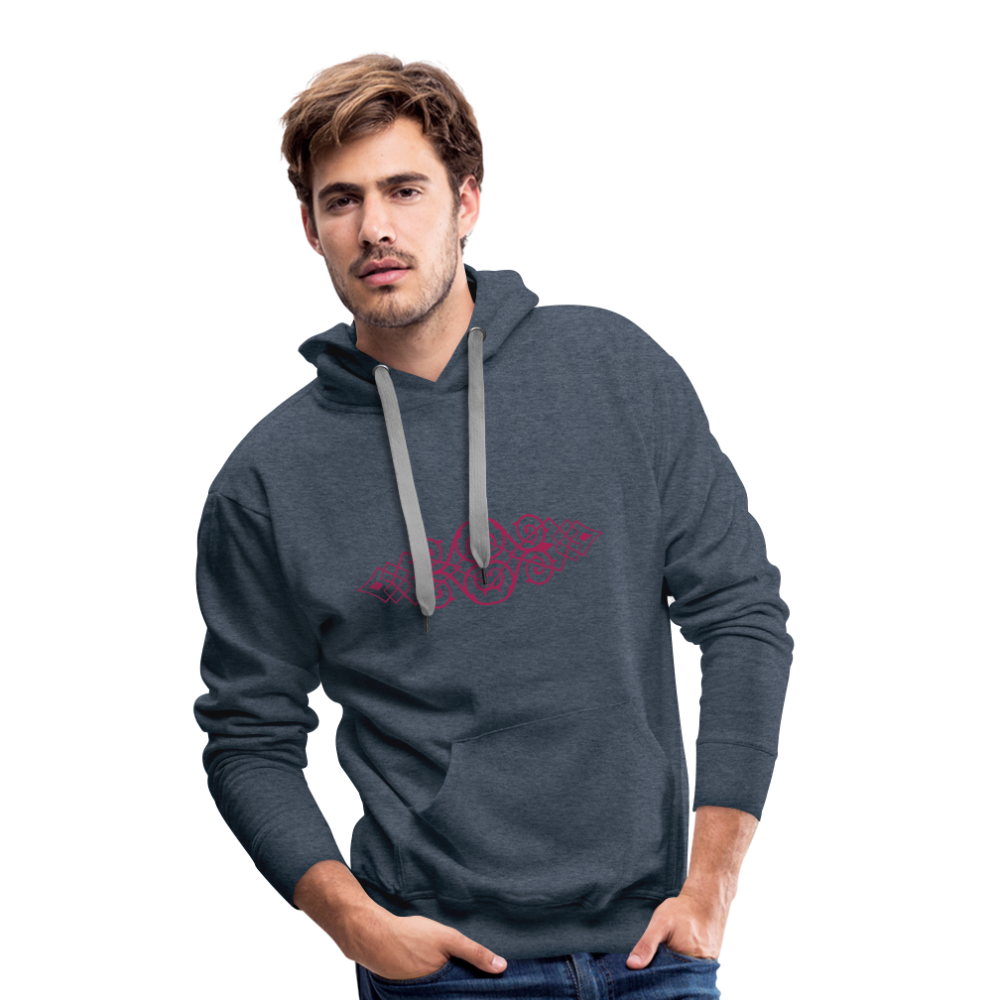 Sudadera con capucha premium para hombre"ornament" - heather denim