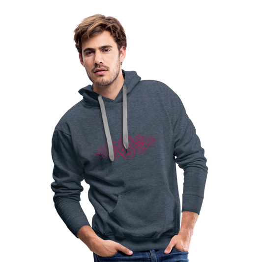 Sudadera con capucha premium para hombre"ornament" - heather denim