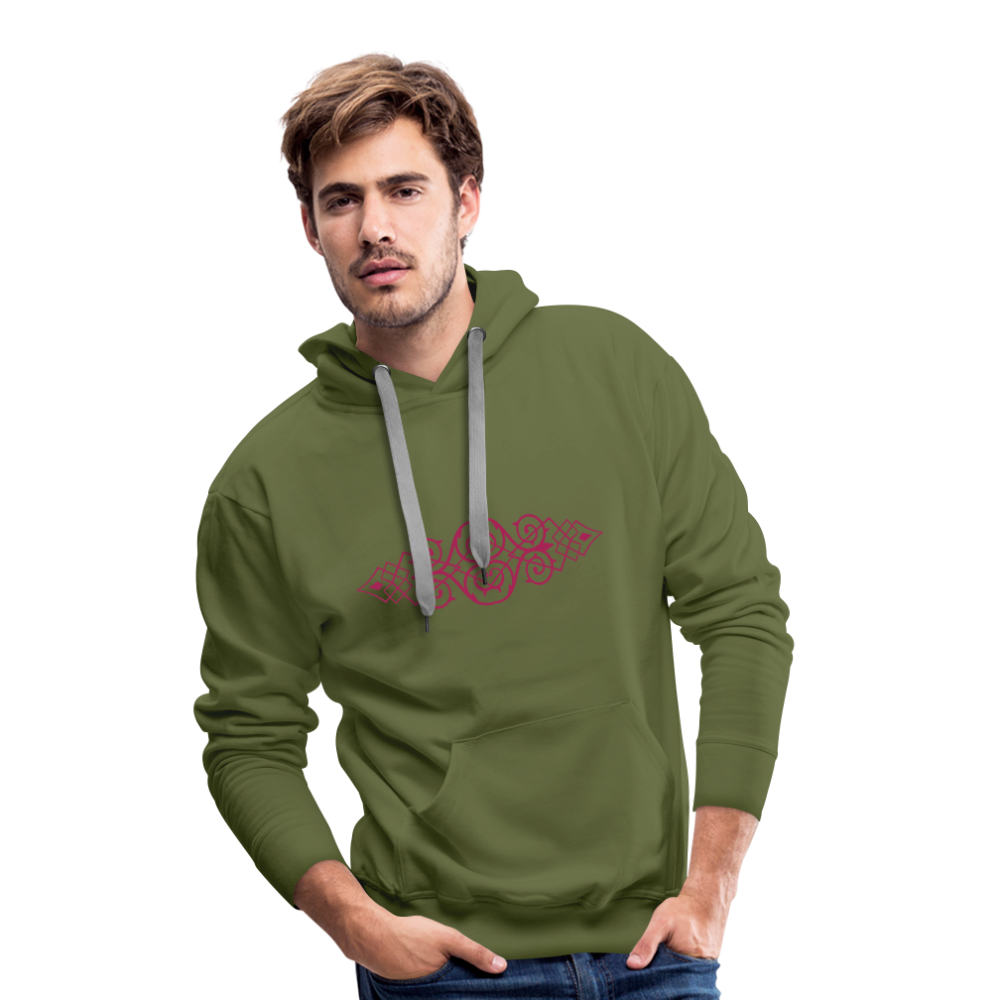 Sudadera con capucha premium para hombre"ornament" - olive green