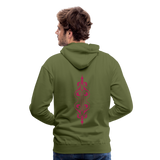 Sudadera con capucha premium para hombre"ornament" - olive green