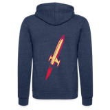 Chaqueta con capucha Tri-Blend unisex de Bella + Canvas"rocket ship" - heather navy