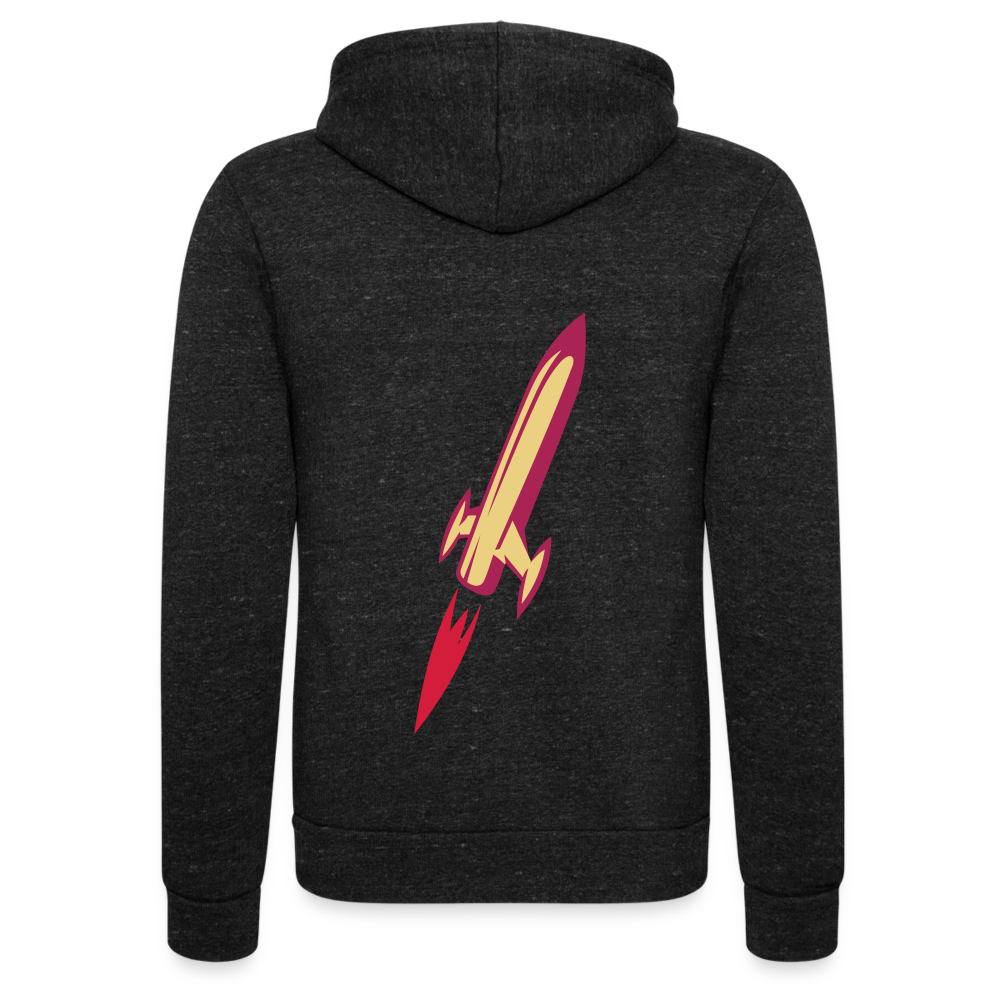 Chaqueta con capucha Tri-Blend unisex de Bella + Canvas"rocket ship" - charcoal grey
