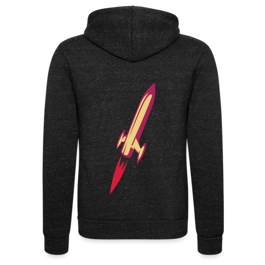 Chaqueta con capucha Tri-Blend unisex de Bella + Canvas"rocket ship" - charcoal grey