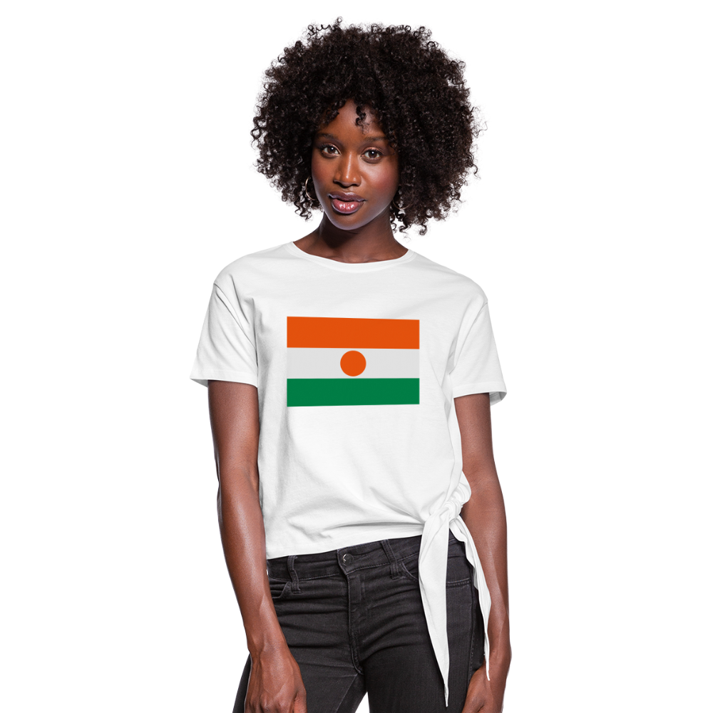 Camiseta con nudo mujer"flag niger" - white