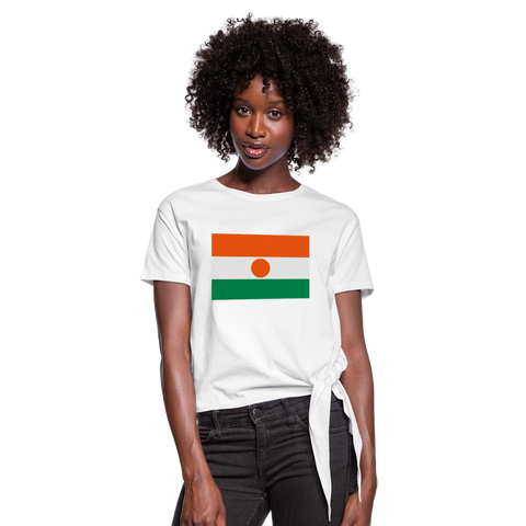 Camiseta con nudo mujer"flag niger" - white