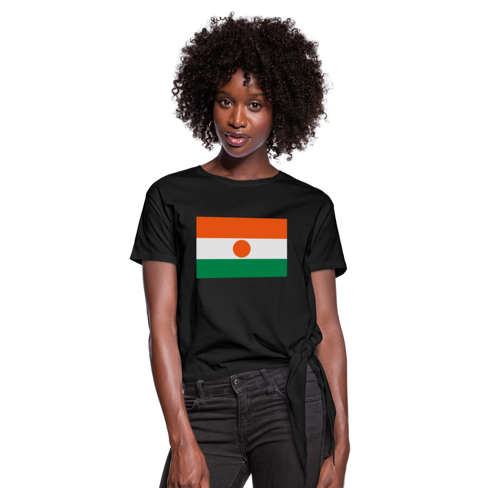 Camiseta con nudo mujer"flag niger" - black