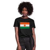 Camiseta con nudo mujer"flag niger" - black