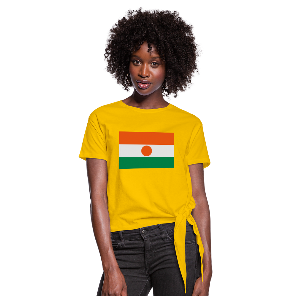 Camiseta con nudo mujer"flag niger" - sun yellow