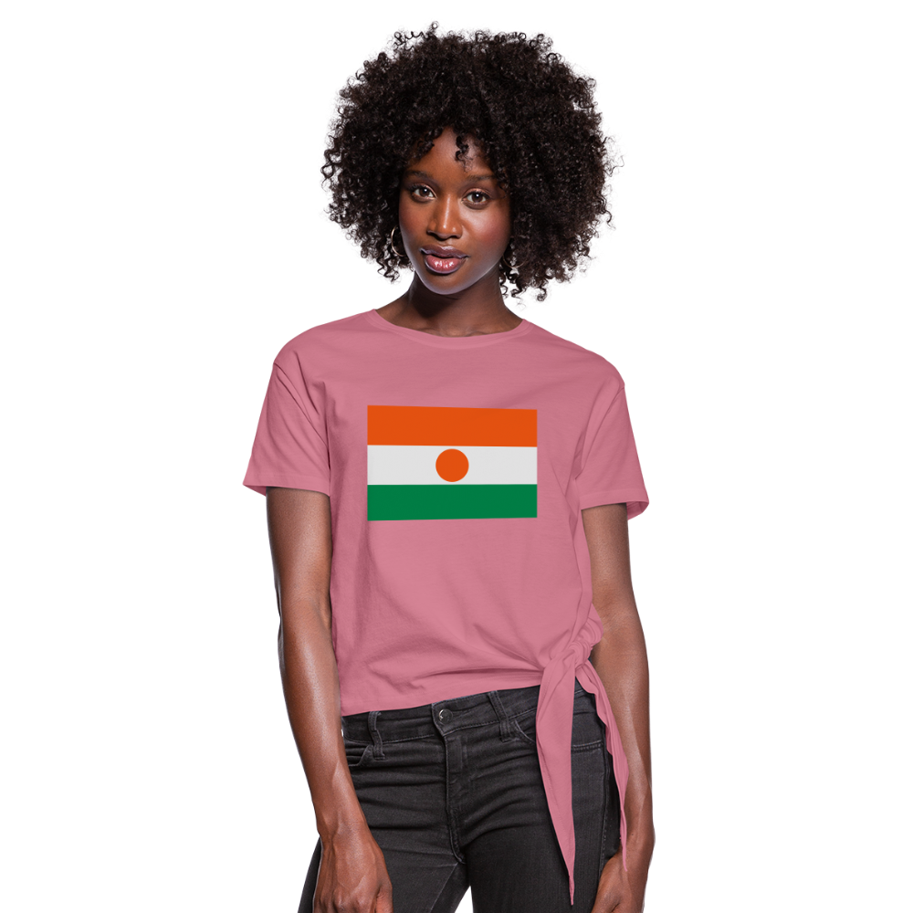 Camiseta con nudo mujer"flag niger" - mauve