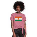 Camiseta con nudo mujer"flag niger" - mauve