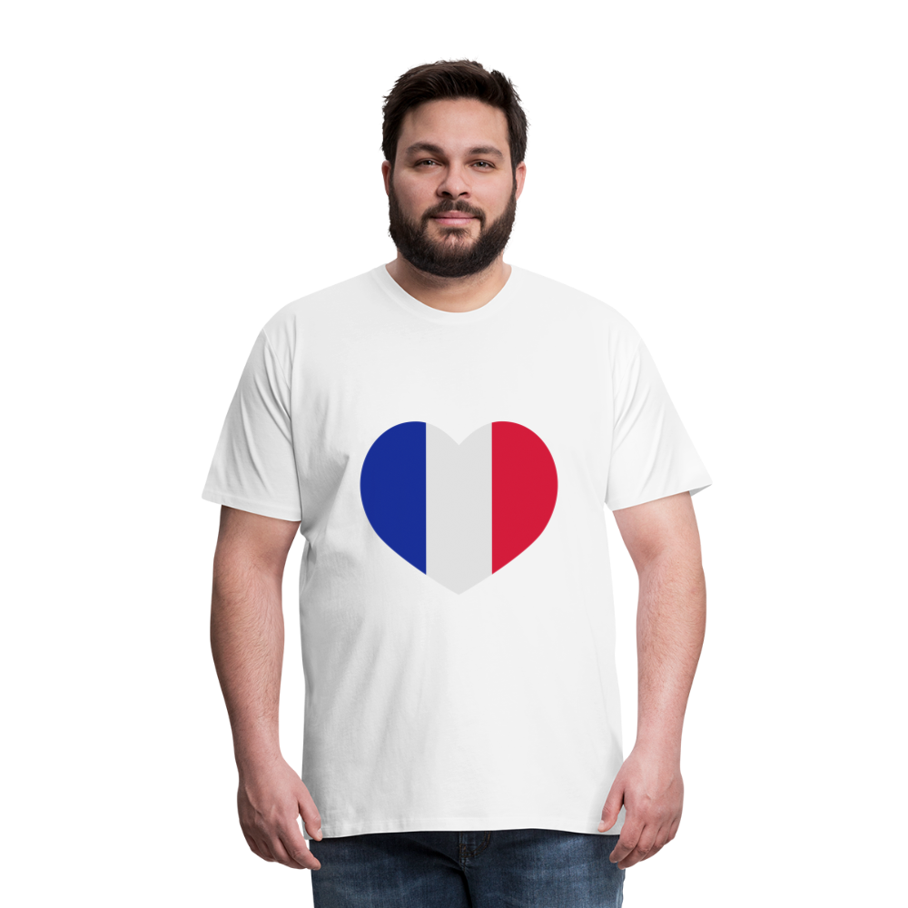Camiseta premium hombre"love french futbol" - white