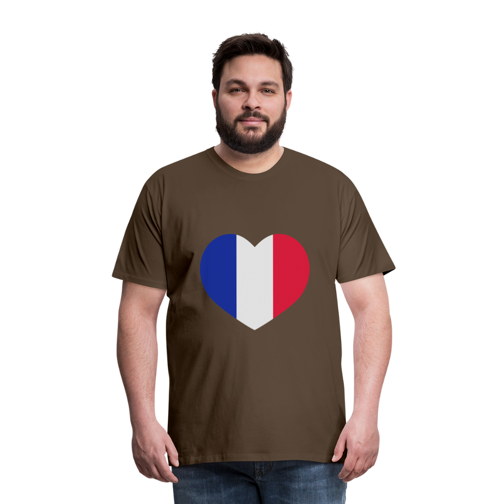 Camiseta premium hombre"love french futbol" - noble brown