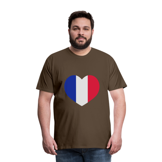 Camiseta premium hombre"love french futbol" - noble brown