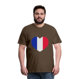 Camiseta premium hombre"love french futbol" - noble brown